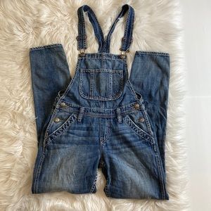 Silver Jeans Co. denim overall bib skinny jumpsuit, size S.